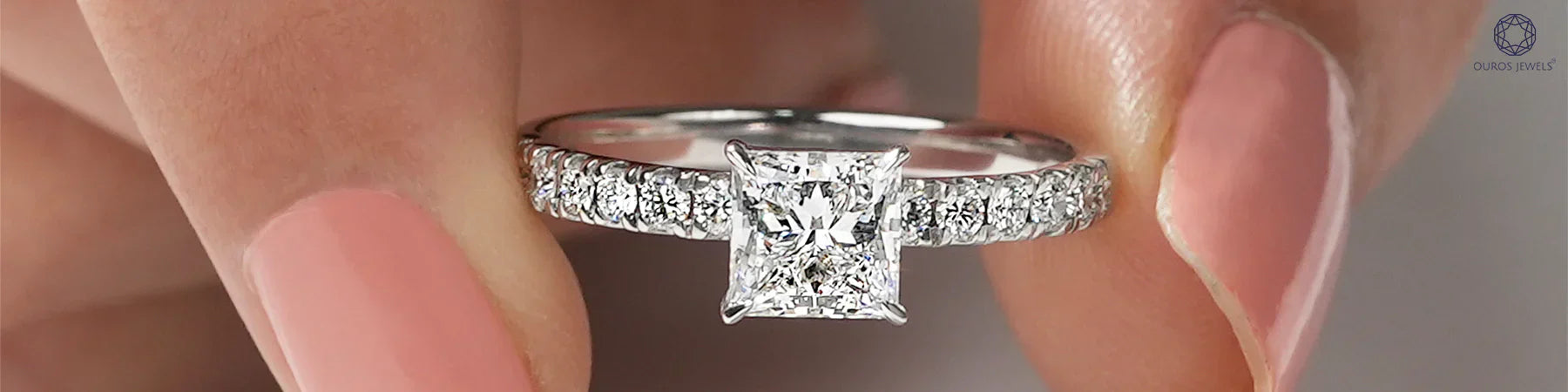 Princess cut diamond engagement ring for a wedding proposal to commit a love and emotions towards fiancée.