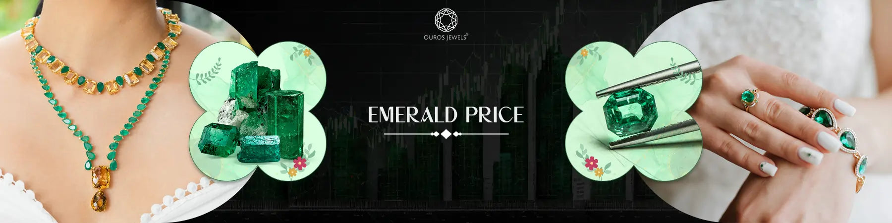 Emerald price highlighted by a stunning unique vibrant green color. This image showcases the natural beauty and high value of these emerald gems
