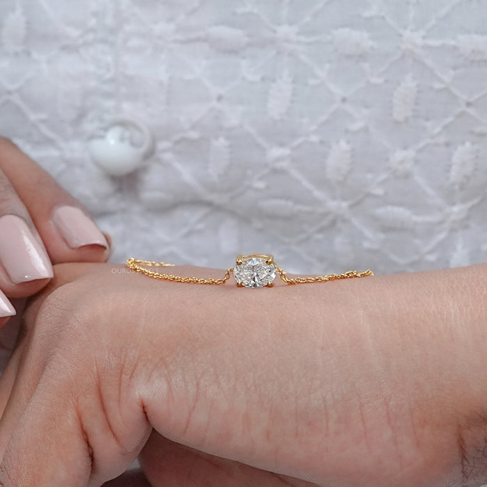 Oval Lab Created Solitaire Diamond Bracelet