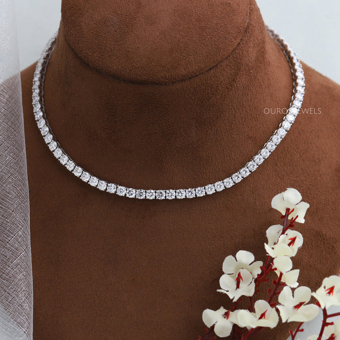 Round Lab Grown Diamond Line Necklace