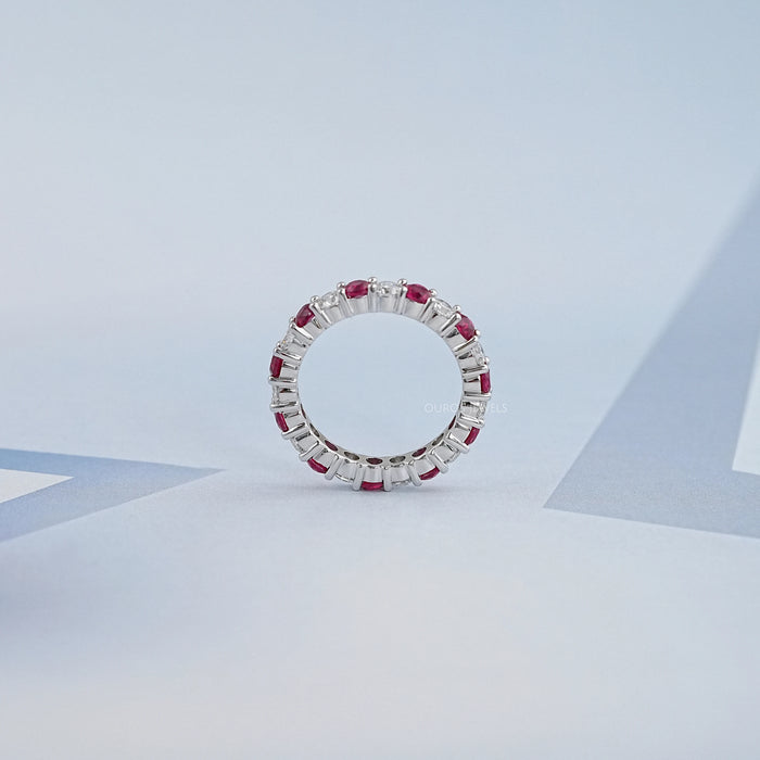 Ruby And Diamond Alternative Wedding Band