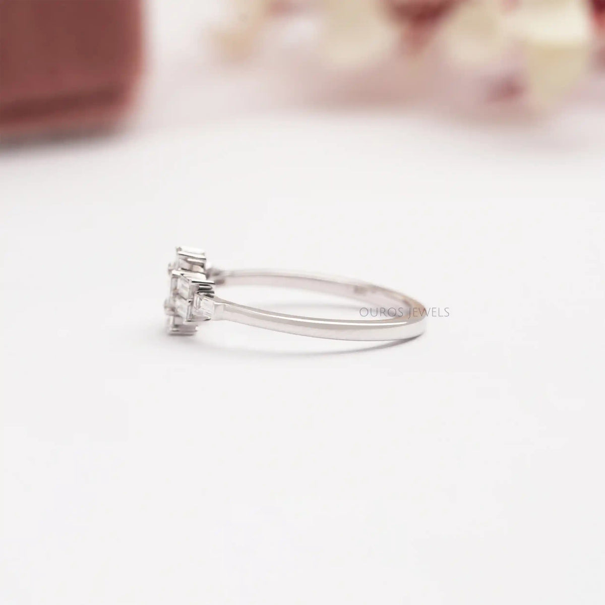 Baguette Cut Cluster Diamond Engagement Ring