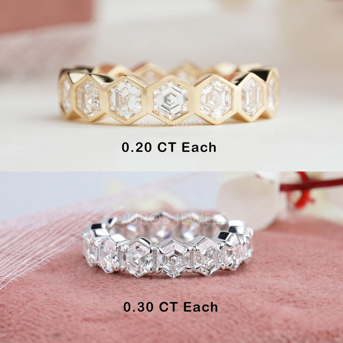 Hexagonal Synthetic Diamond Full Eternity Diamond Band