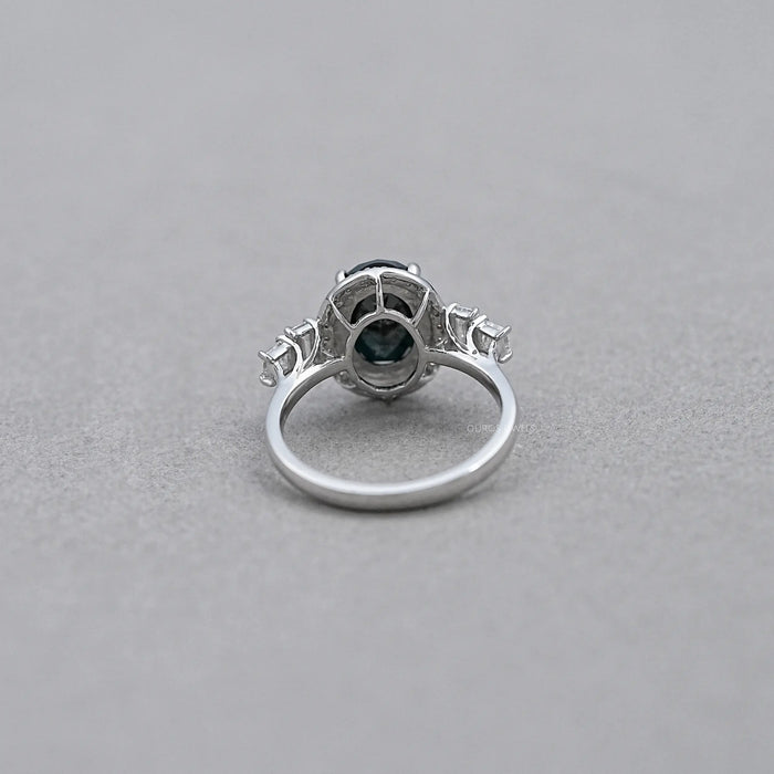 5 stone Black Oval Cut Diamond Ring