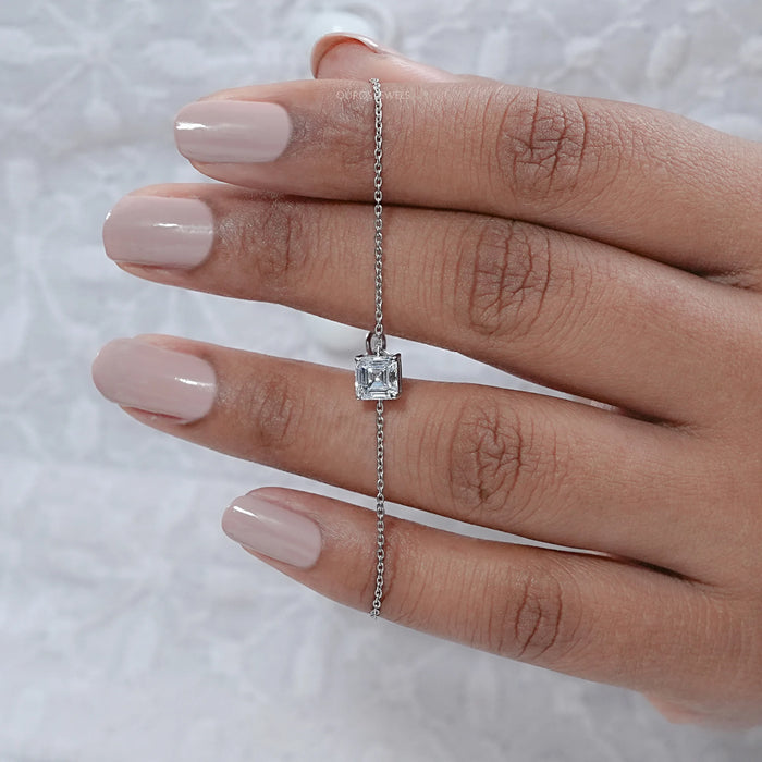 Brilliant Asscher Cut Diamond Delicate Bracelet