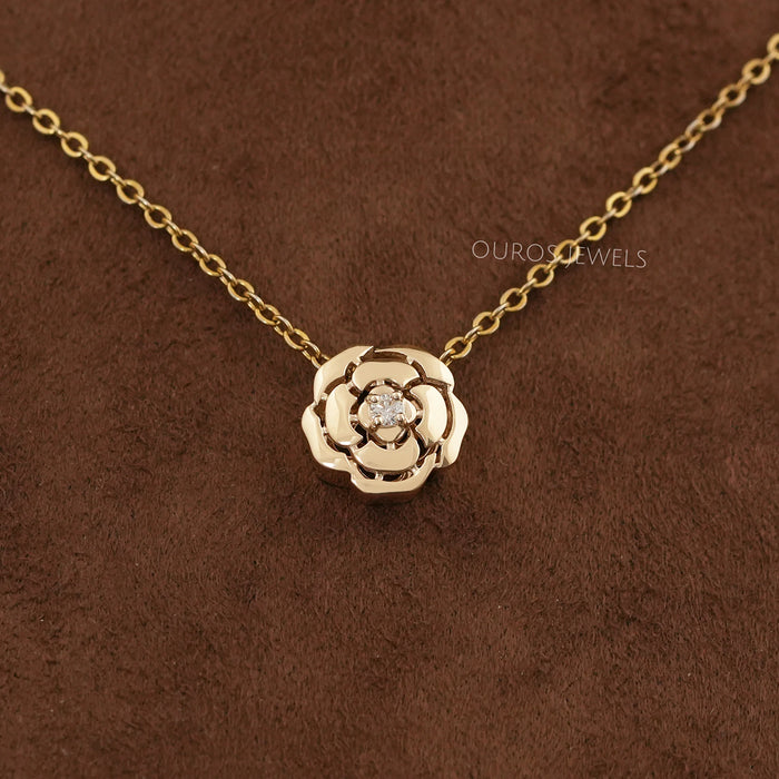 Chanel Camellia Flower Diamond Necklace
