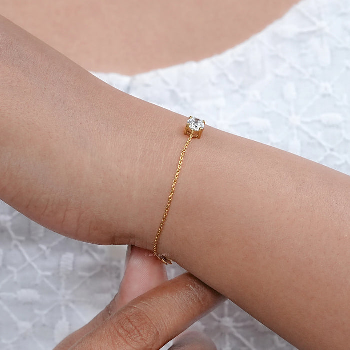Oval Lab Created Solitaire Diamond Bracelet