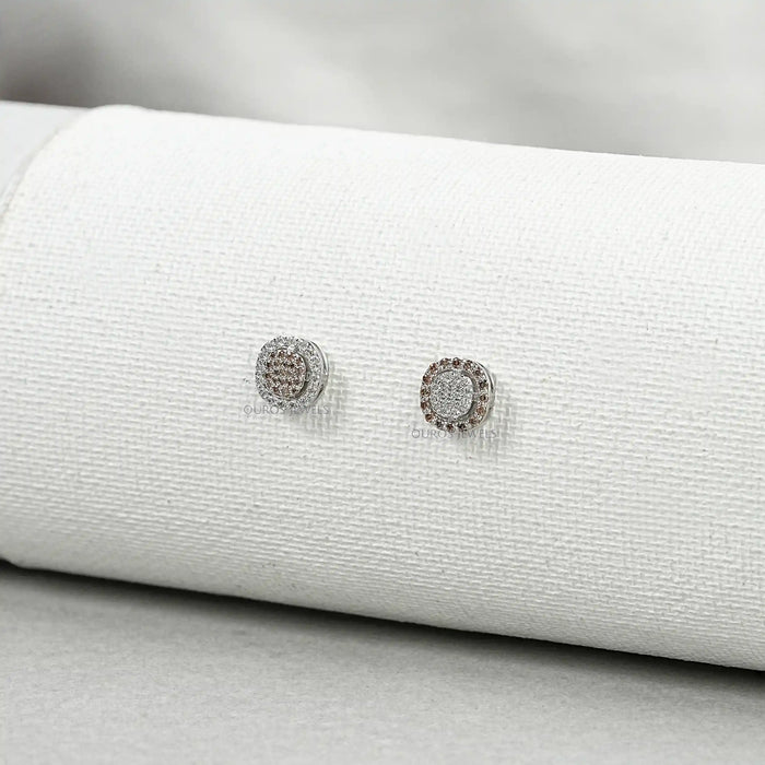 Pave Set Lab Diamond Stud Earrings