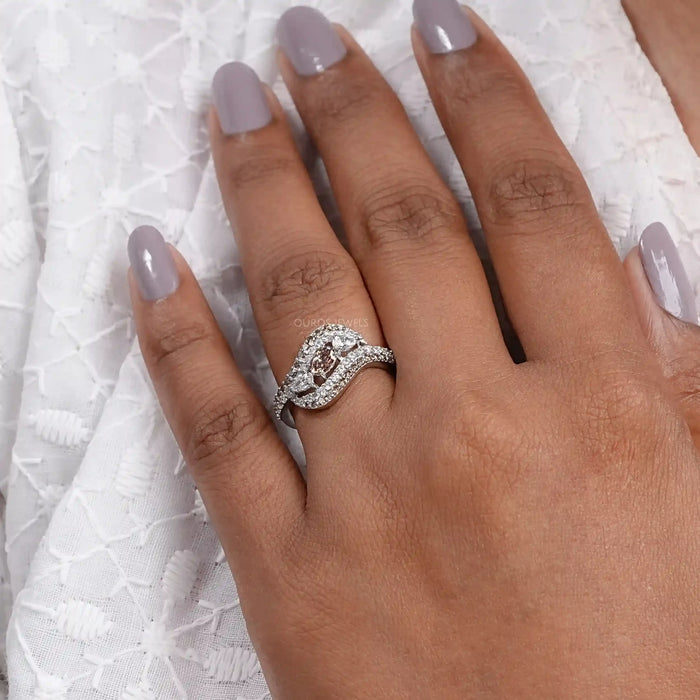 3 Stone Diamond Bypass Ring