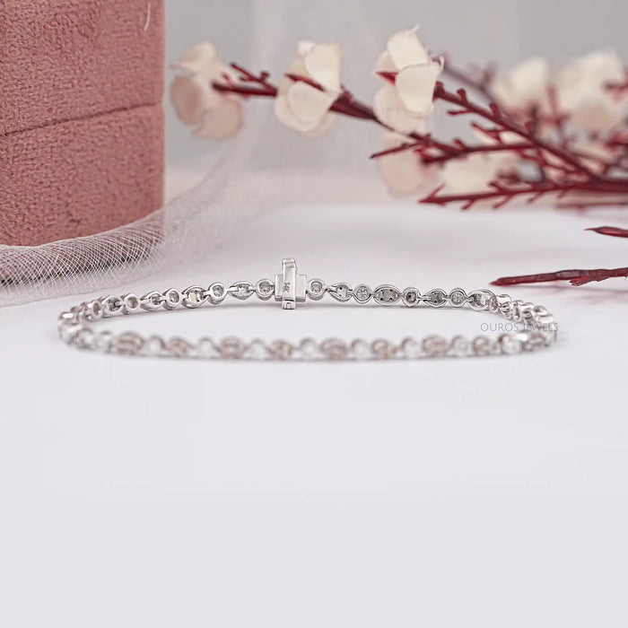 Brown Round Cluster Diamond Bracelet