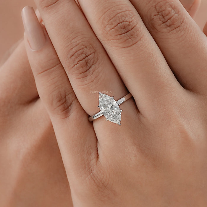 Marquise Solitaire Diamond Engagement Ring