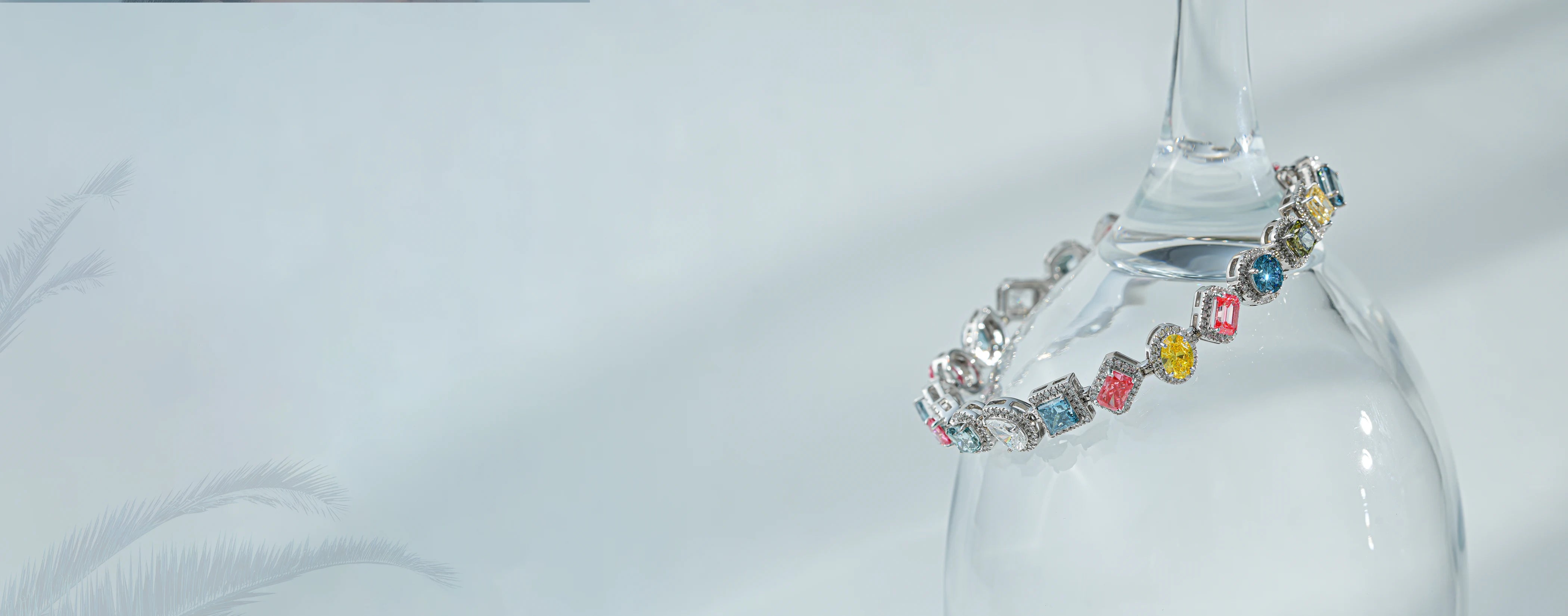 colored diamond bracelet with multi shaped diamonds