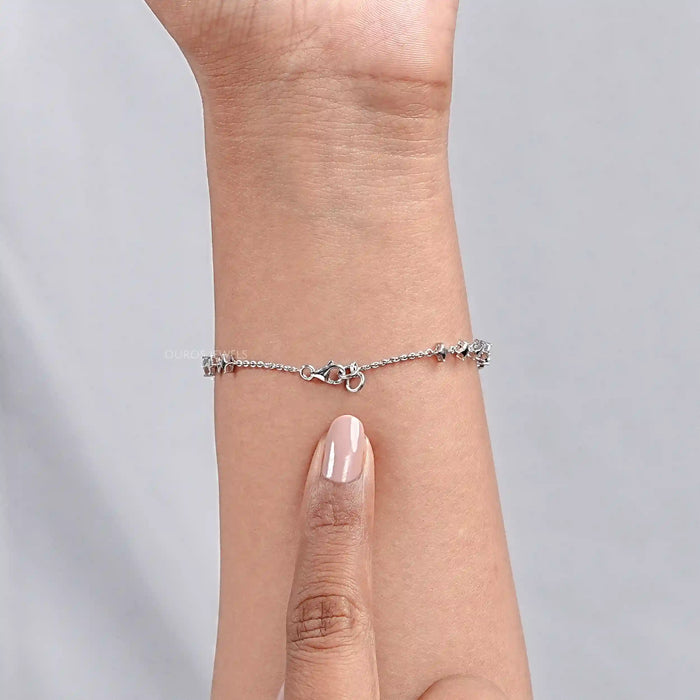 Halo Link Diamond Multi Color Bracelet