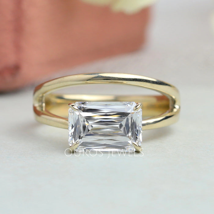 Criss-Cut Diamond Solitaire Wedding Ring