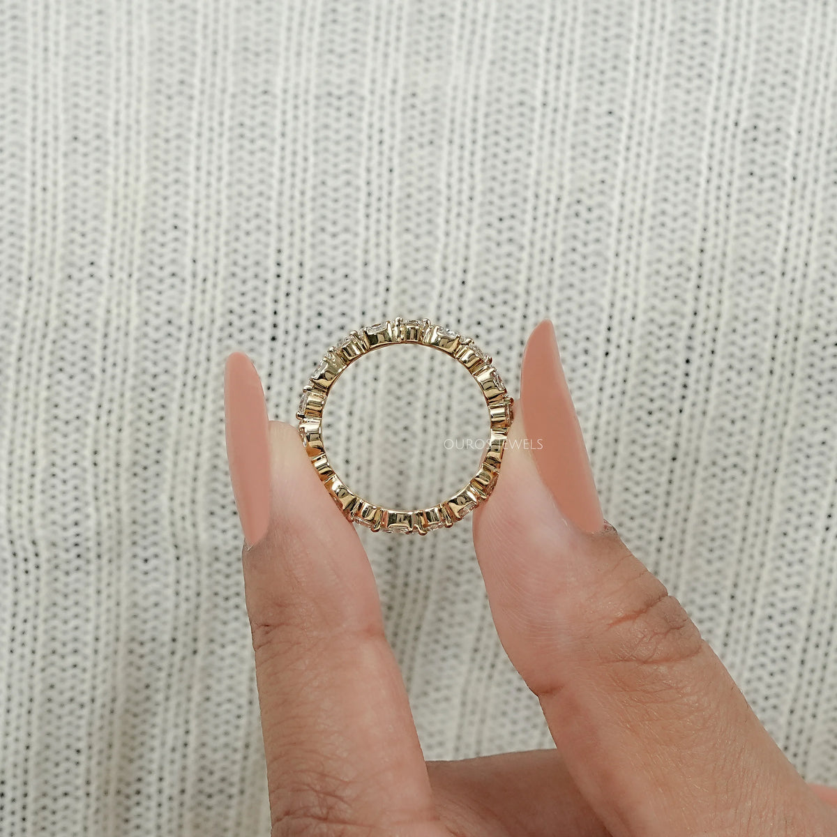 Marquise And Round Diamond Eternity Band Ring