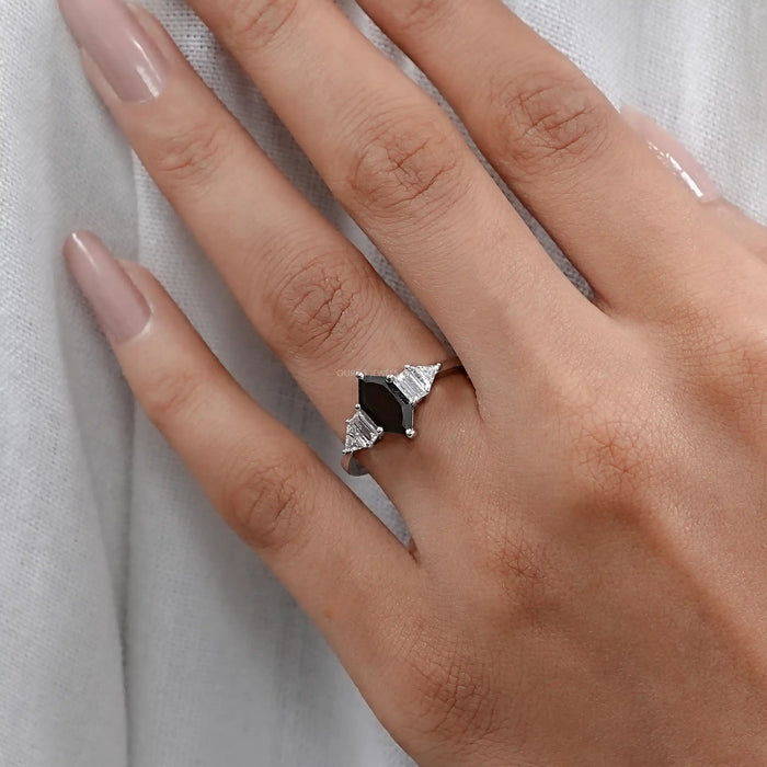 Dutch Marquise cut Black Diamond Ring