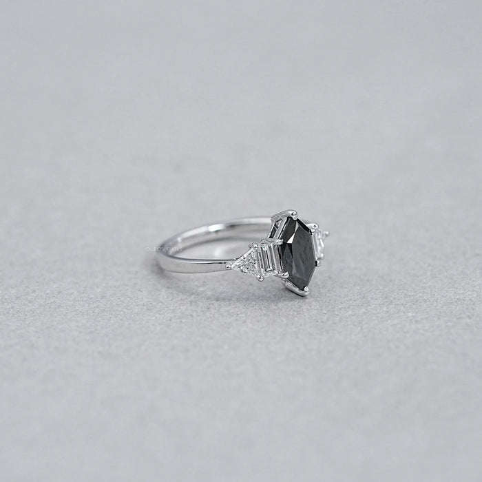 Dutch Marquise cut Black Diamond Ring