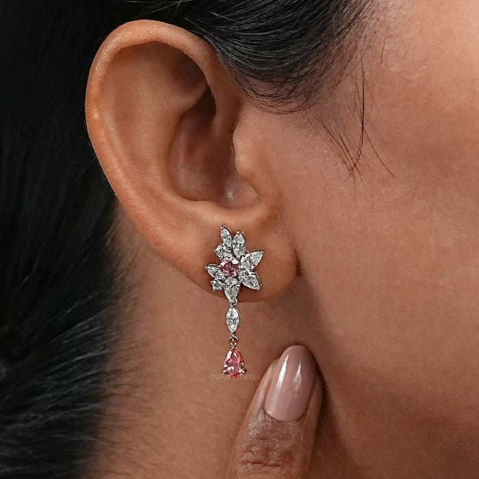 Multi Shape Diamond Drop Earrings