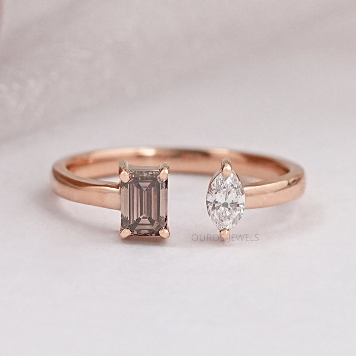 Champagne and Colorless Diamond Toi Moi Ring