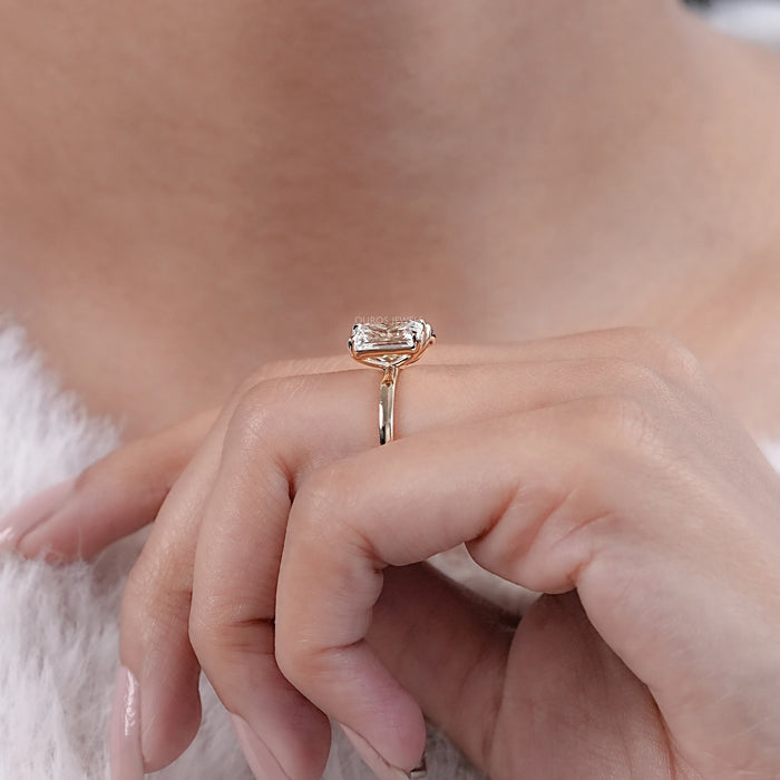 Toi Et Moi Emerald And Champagne Oval Cut Lab Diamond Ring