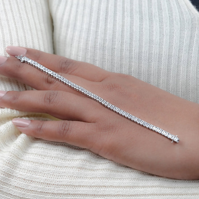 Emerald Lab Grown Diamond Tennis Bracelet
