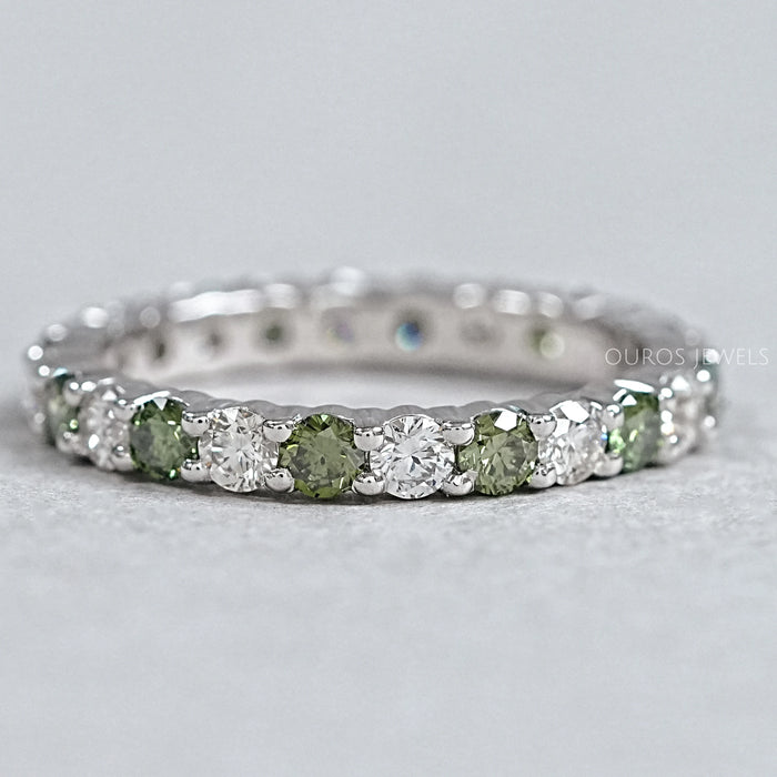 Eternity Band with Colored Round Diamonds