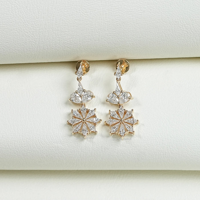 Floral Kite Diamond Drop Earrings