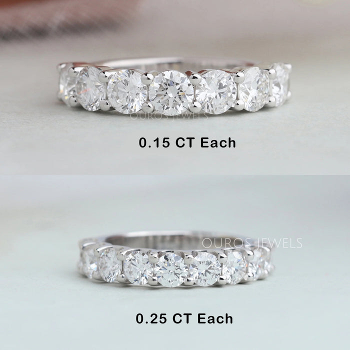 4.00 MM Round Lab Grown Diamond Half Eternity Band