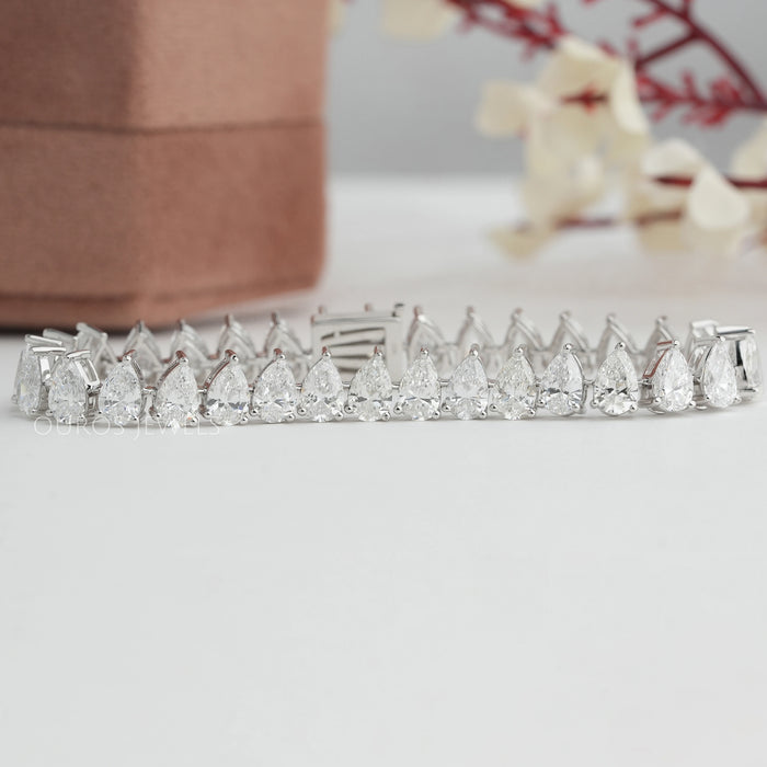 Pear Shaped Diamond Tennis Bracelet