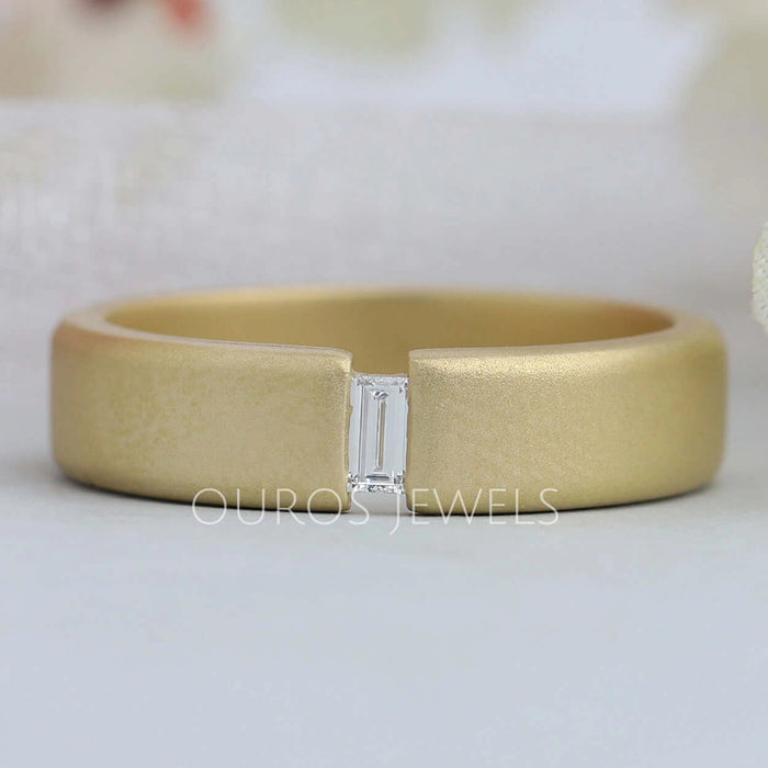 Baguette Lab Grown Diamond Mens Ring