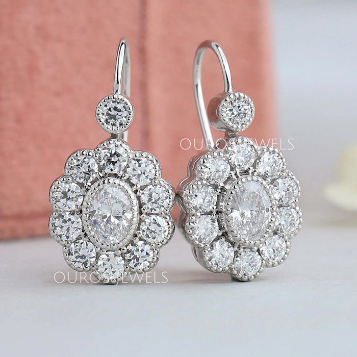 Oval Lab Diamond Drop and Dangle Earrings