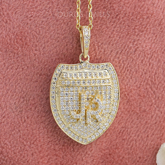 Bespoke Round Diamond Letter Pendant