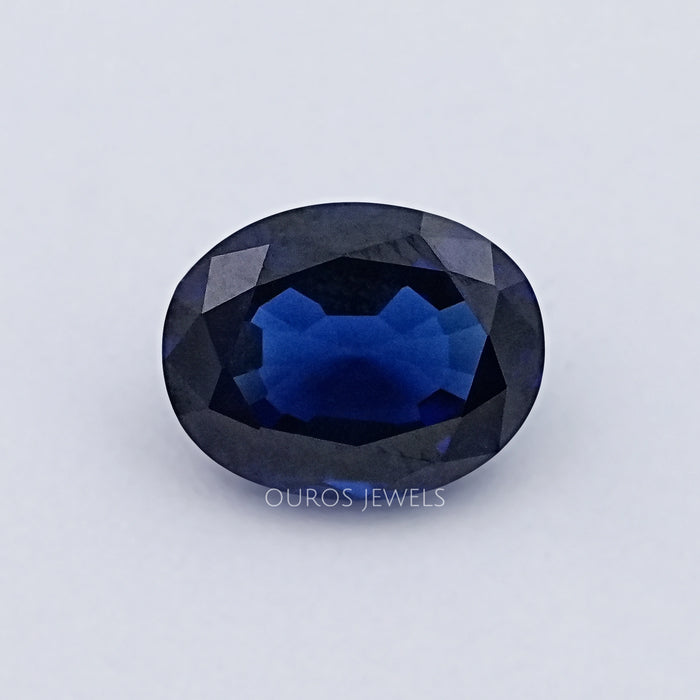 Blue Oval Cut Lab Sapphire Gemstone