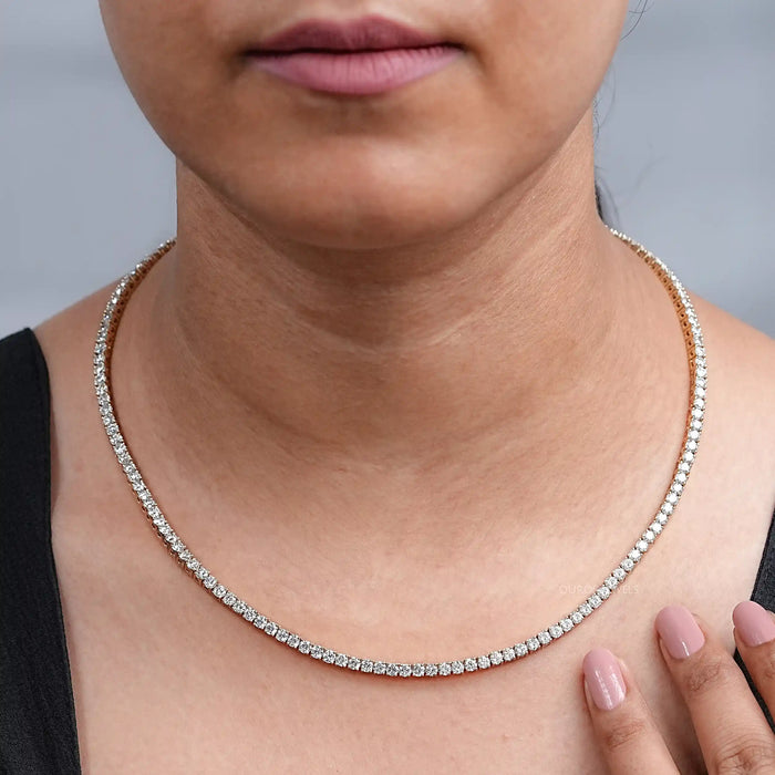 3.00 MM round diamond tennis neckalce