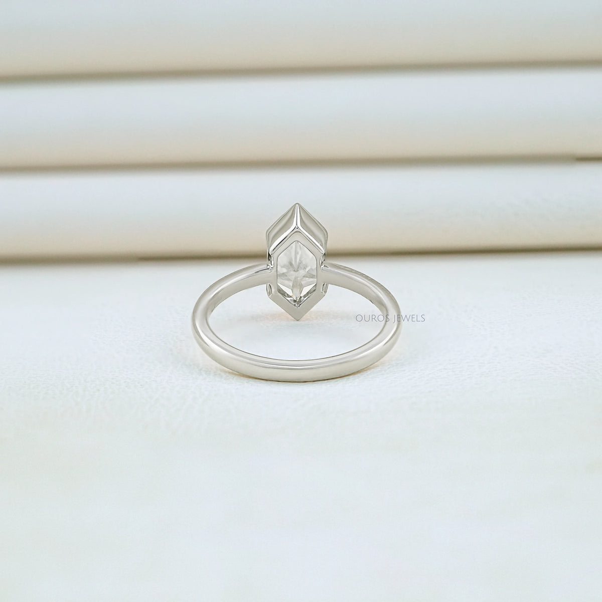 Half Bezel Dutch Marquise Diamond Solitaire Ring Ring