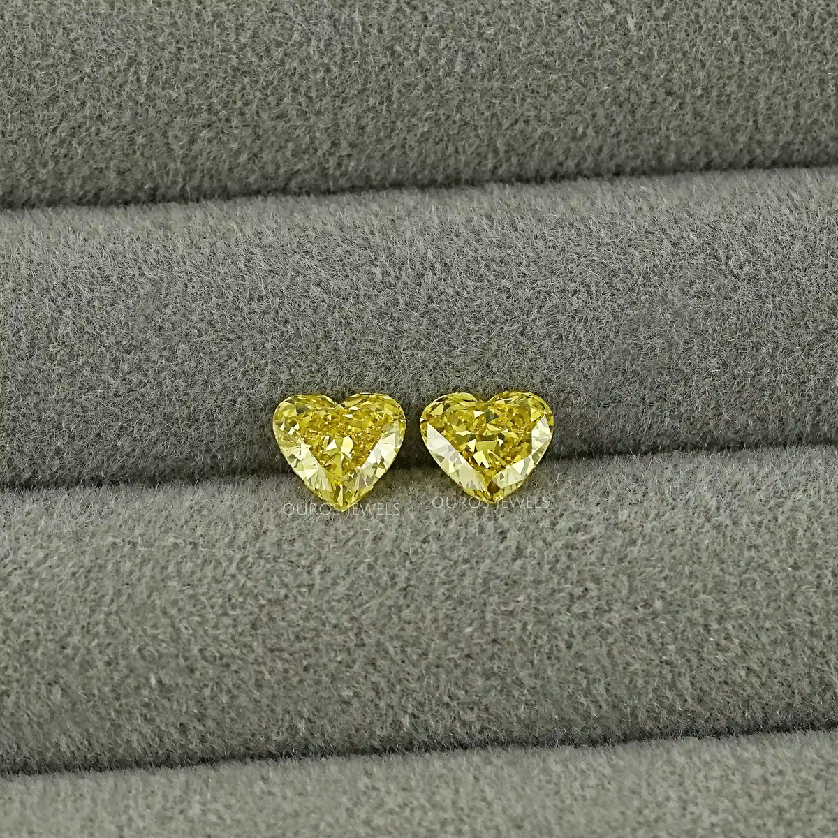 Yellow Heart Lab Grown Diamond Matching Pair Loose