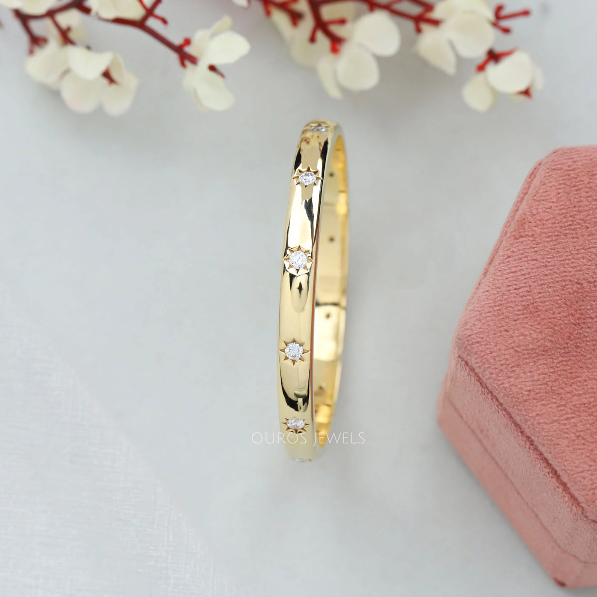 Flush Set Round Lab Grown Diamond Bangle