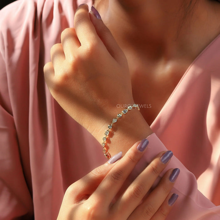 Multi Shape Lab Created Diamond Tennis Bracelet