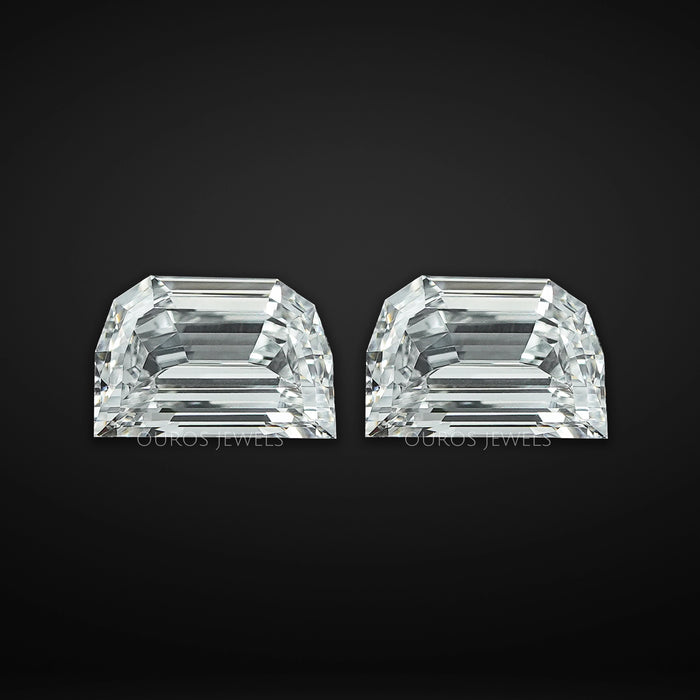 Matching Half Moon Step Cut Lab Diamonds
