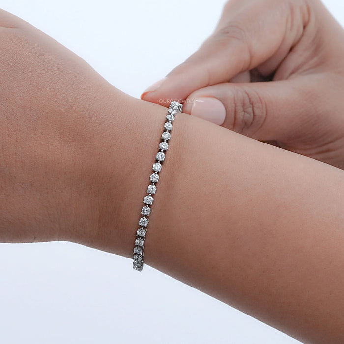 Brilliant Round Lab Diamond Tennis Bracelet