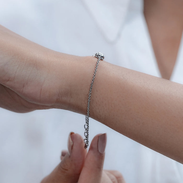 Heart & Pear Cut Five Stone Halo Lab Diamond Bracelet