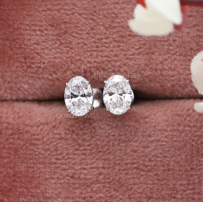 Oval Cut Lab Diamond Stud Earrings