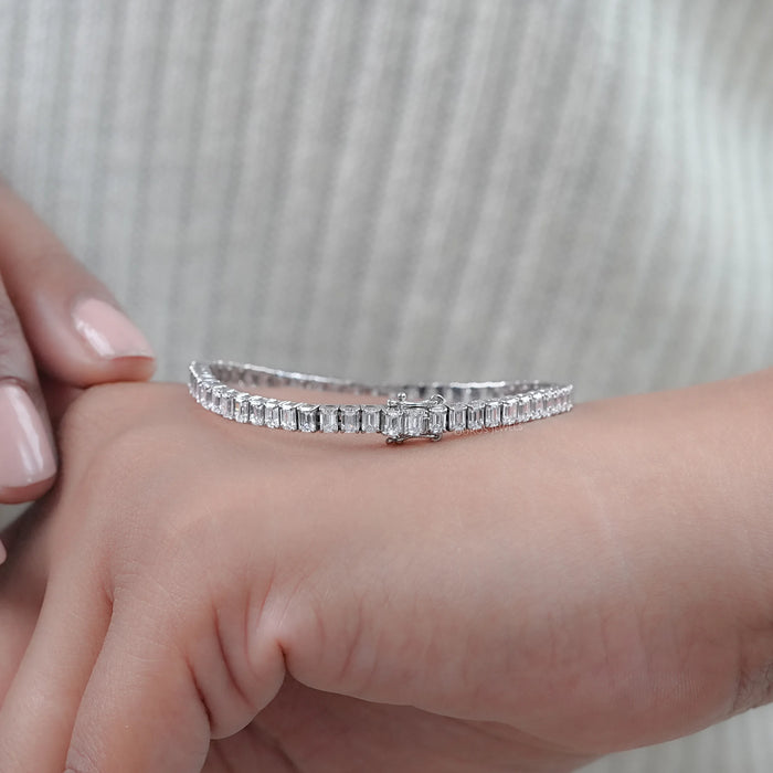 Emerald Lab Grown Diamond Tennis Bracelet