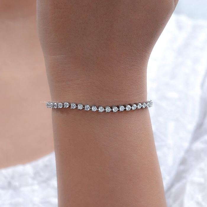 Brilliant Round Lab Diamond Tennis Bracelet