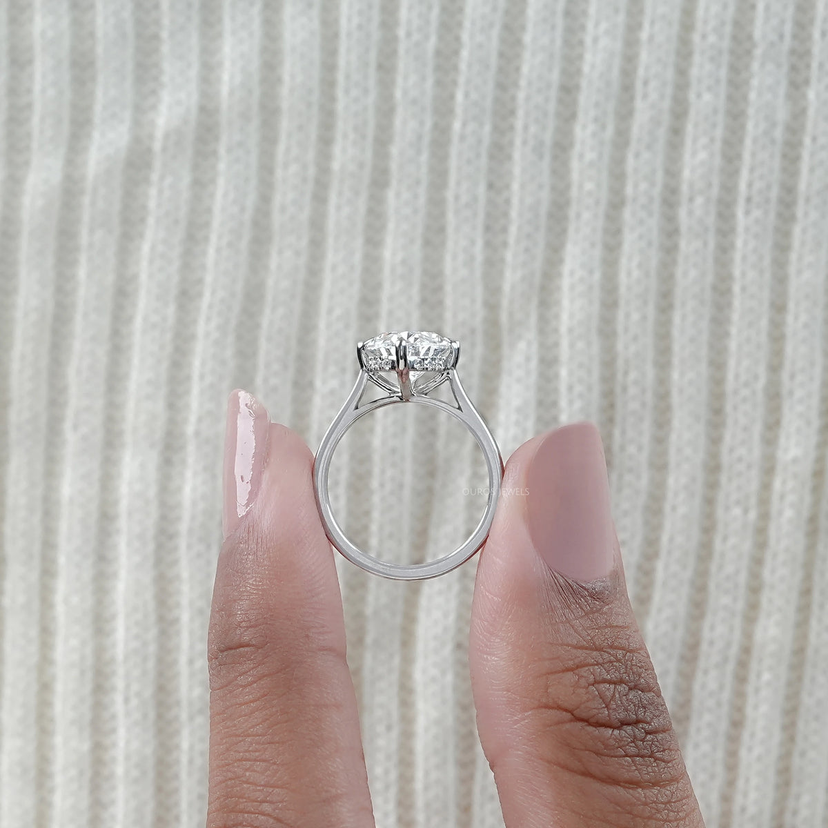 3 Carat Oval Hidden Halo Engagement Ring Ring