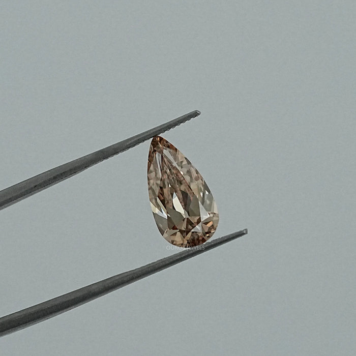 Light Brown Old Mine Pear Cut Lab Diamond Loose
