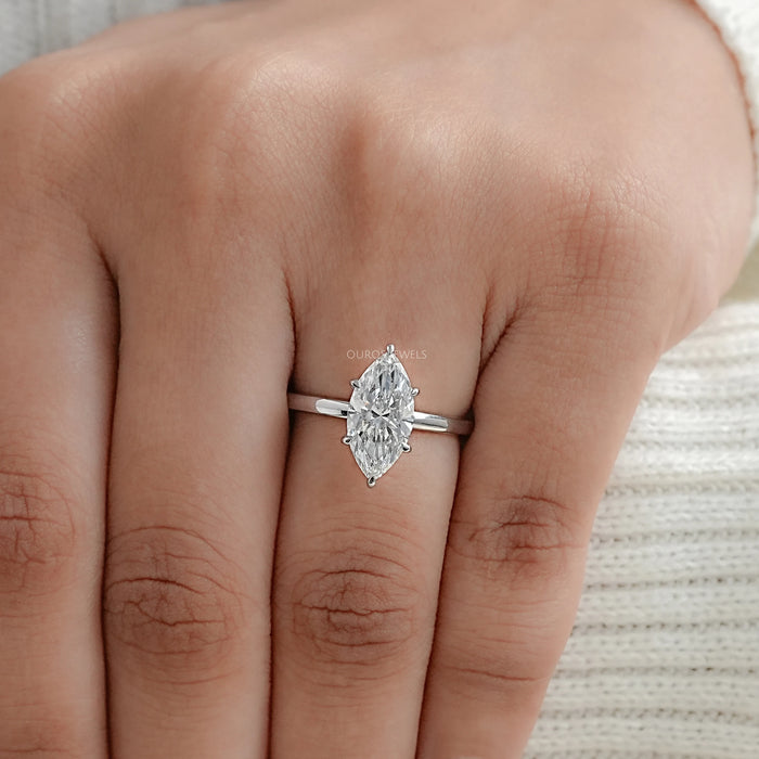 Marquise Solitaire Diamond Engagement Ring