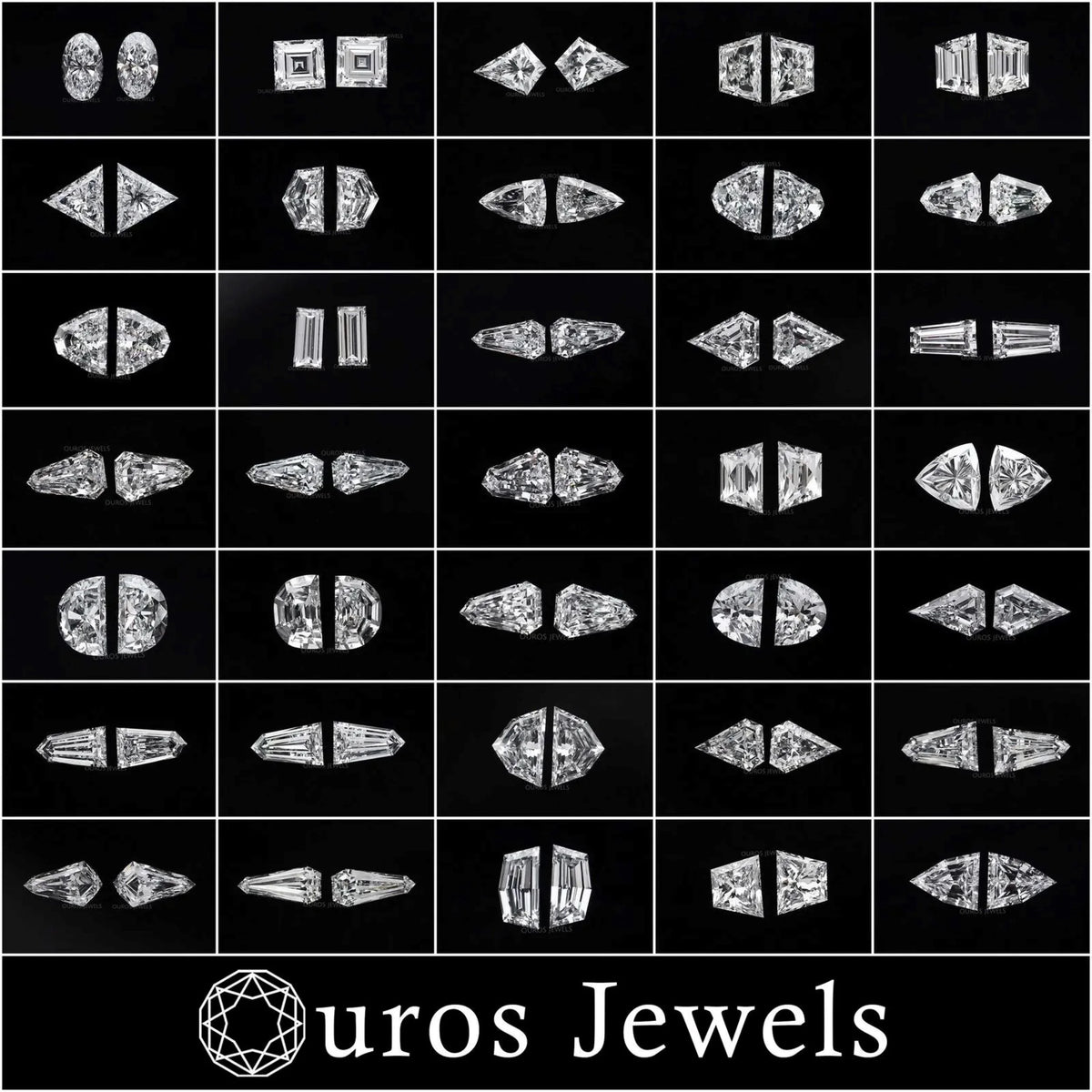 Unique Cone Cut Lab Diamond Matching Pair Loose