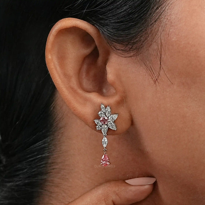 Multi Shape Diamond Drop Earrings