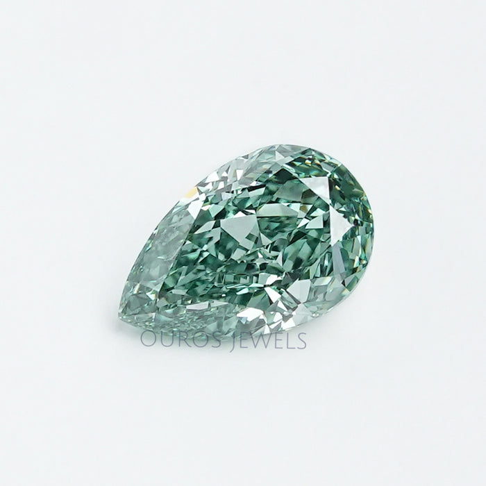 Green Pear Shaped Loose Lab Diamond